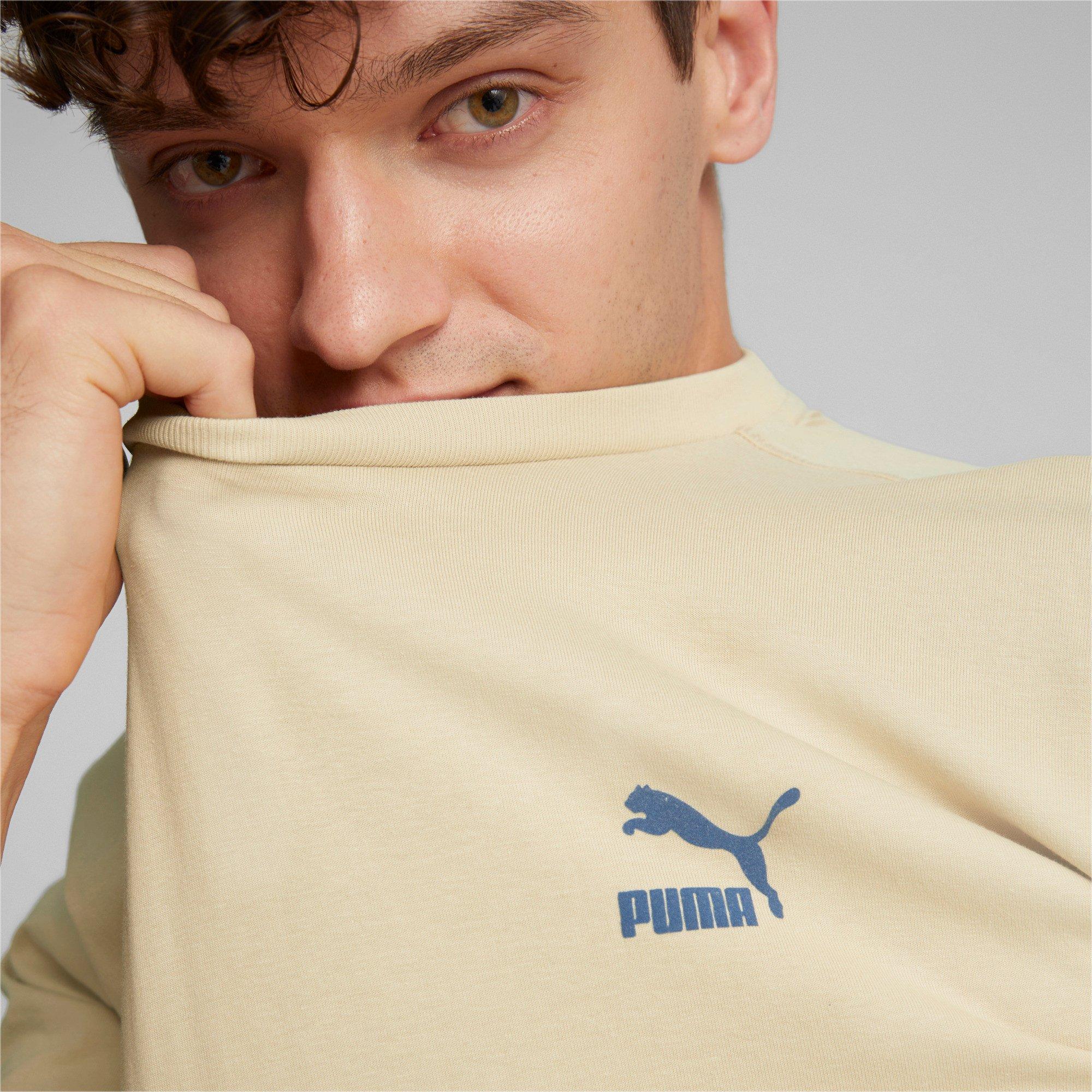 Puma Men's Classics 70s Psychedelic Graphic Tee-Sand